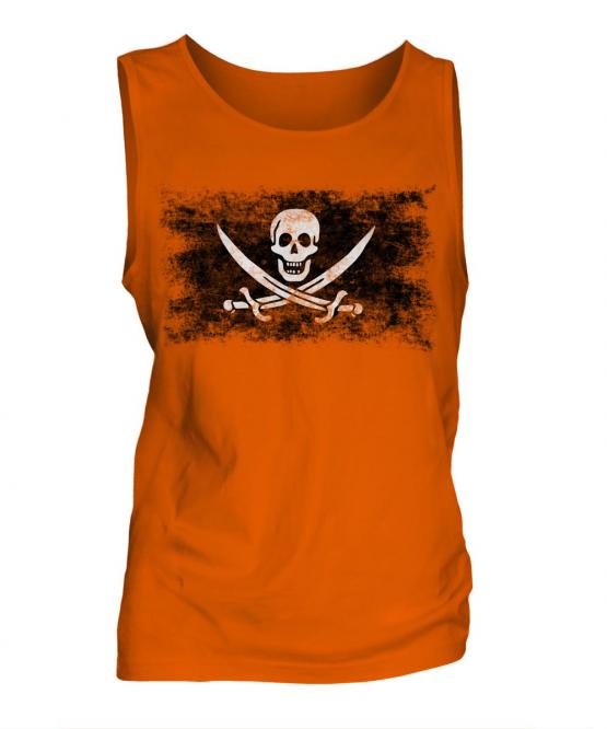 Pirate Distressed Flag Mens Vest