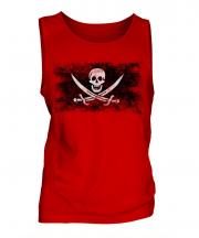 Pirate Distressed Flag Mens Vest