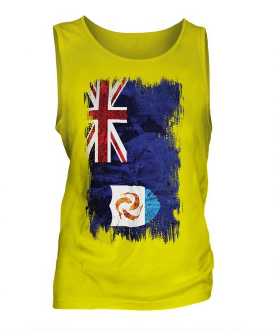 Anguilla Grunge Flag Mens Vest
