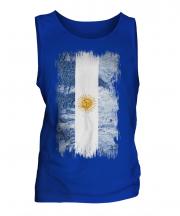 Argentina Grunge Flag Mens Vest