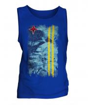 Aruba Grunge Flag Mens Vest