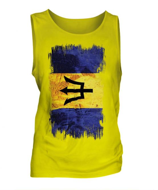 Barbados Grunge Flag Mens Vest