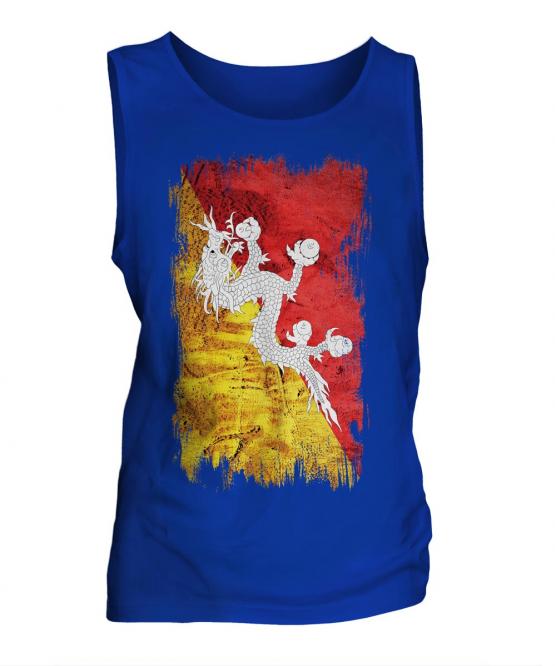 Bhutan Grunge Flag Mens Vest