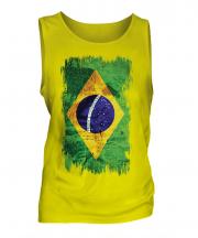 Brazil Grunge Flag Mens Vest