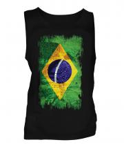 Brazil Grunge Flag Mens Vest