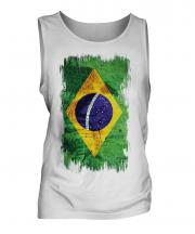 Brazil Grunge Flag Mens Vest