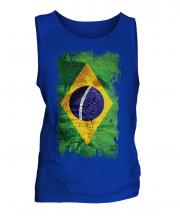 Brazil Grunge Flag Mens Vest