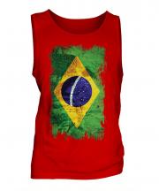 Brazil Grunge Flag Mens Vest