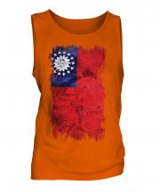 Burma Grunge Flag Mens Vest
