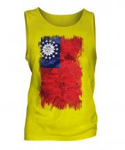 Burma Grunge Flag Mens Vest