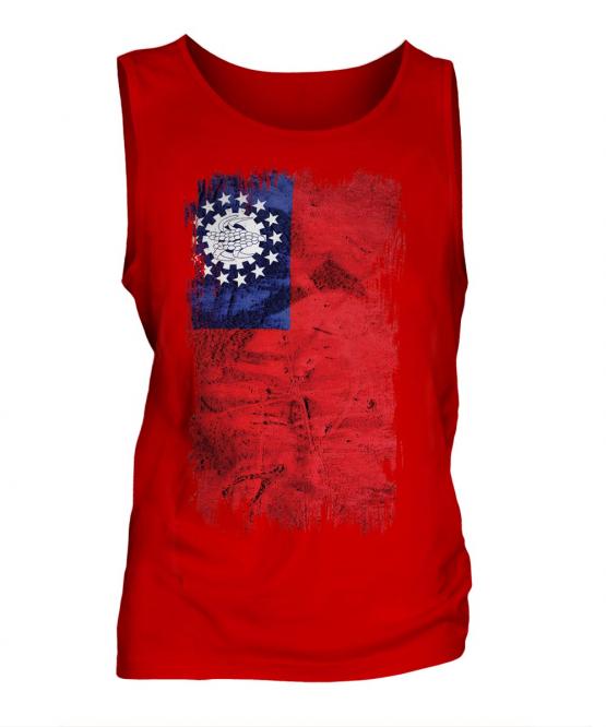Burma Grunge Flag Mens Vest