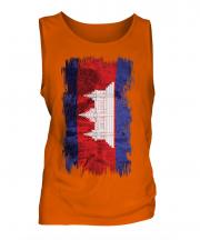 Cambodia Grunge Flag Mens Vest