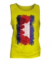 Cambodia Grunge Flag Mens Vest