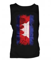 Cambodia Grunge Flag Mens Vest