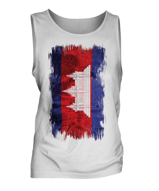 Cambodia Grunge Flag Mens Vest