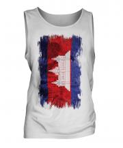 Cambodia Grunge Flag Mens Vest