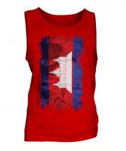 Cambodia Grunge Flag Mens Vest