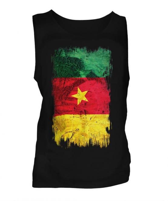 Cameroon Grunge Flag Mens Vest