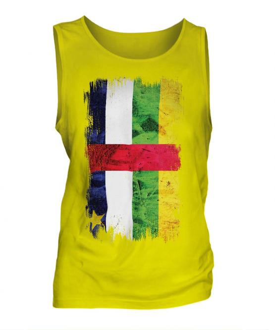 Central African Republic Grunge Flag Mens Vest