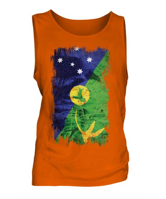 Christmas Island Grunge Flag Mens Vest