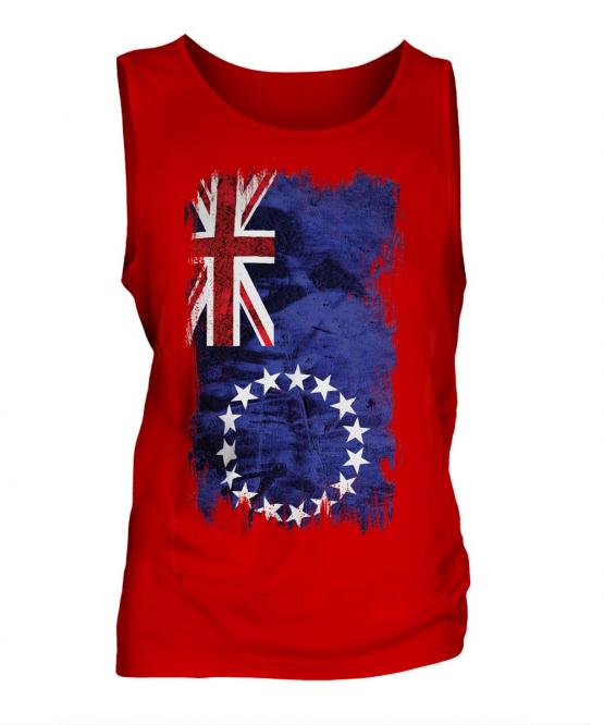 Cook Islands Grunge Flag Mens Vest