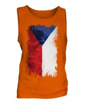Czech Republic Grunge Flag Mens Vest