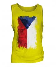 Czech Republic Grunge Flag Mens Vest
