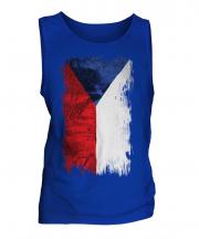 Czech Republic Grunge Flag Mens Vest