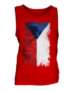 Czech Republic Grunge Flag Mens Vest