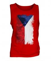 Czech Republic Grunge Flag Mens Vest