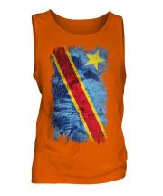 Democratic Rep. Of Congo Grunge Flag Mens Vest