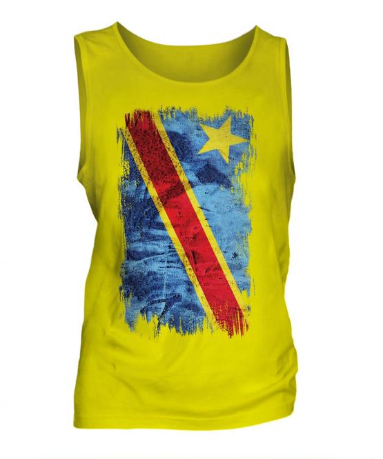Democratic Rep. Of Congo Grunge Flag Mens Vest
