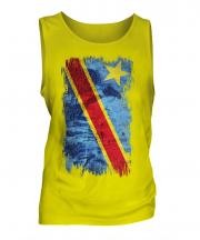 Democratic Rep. Of Congo Grunge Flag Mens Vest