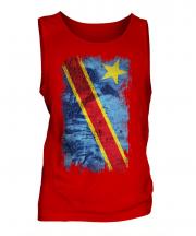 Democratic Rep. Of Congo Grunge Flag Mens Vest