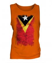 East Timor Grunge Flag Mens Vest