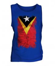 East Timor Grunge Flag Mens Vest