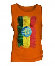 Ethiopa Grunge Flag Mens Vest