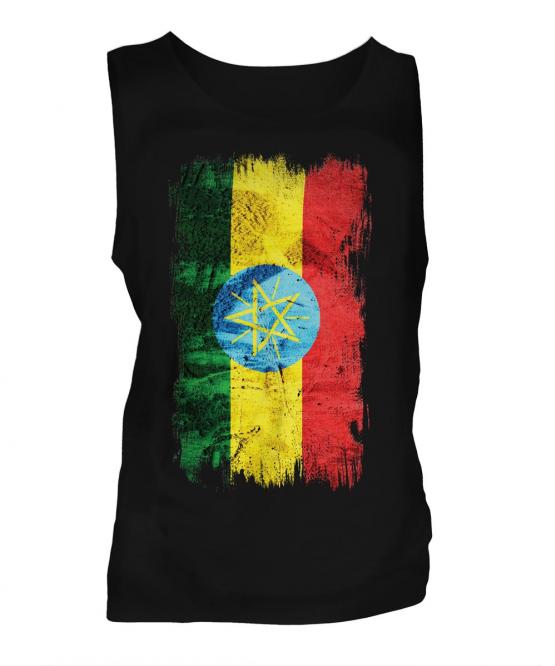 Ethiopa Grunge Flag Mens Vest