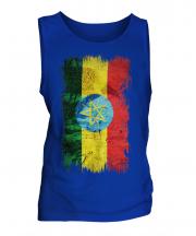 Ethiopa Grunge Flag Mens Vest