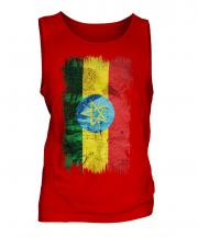 Ethiopa Grunge Flag Mens Vest