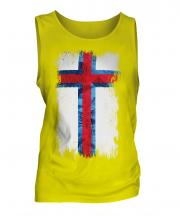 Faroe Islands Grunge Flag Mens Vest
