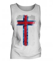 Faroe Islands Grunge Flag Mens Vest