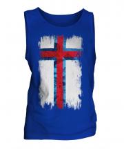 Faroe Islands Grunge Flag Mens Vest