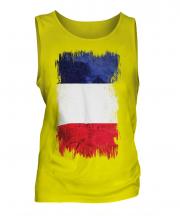France Grunge Flag Mens Vest