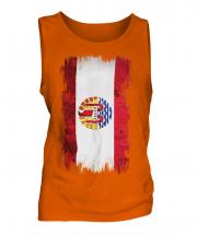 French Polynesia Grunge Flag Mens Vest