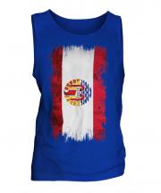 French Polynesia Grunge Flag Mens Vest