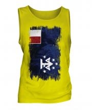 French Southern And Antarctic Lands Grunge Flag Mens Vest