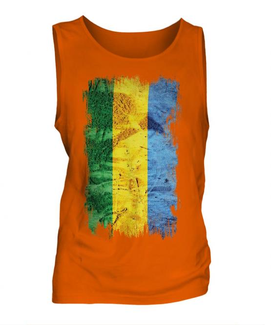 Gabon Grunge Flag Mens Vest