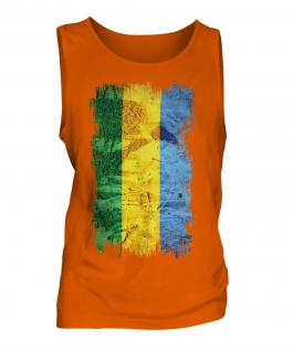 Gabon Grunge Flag Mens Vest