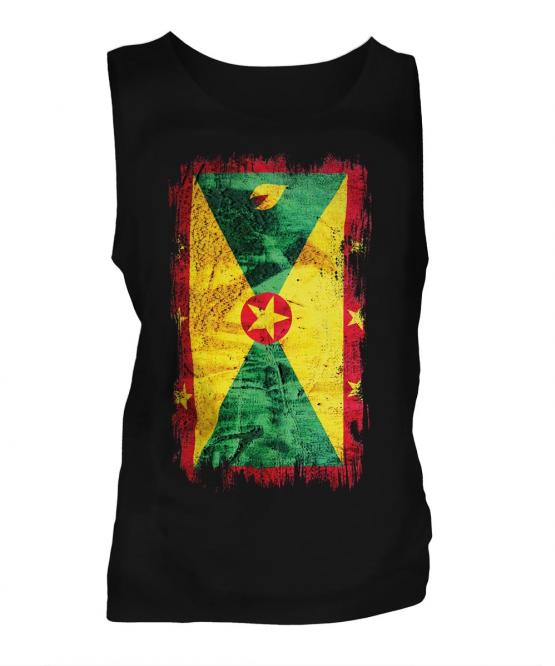 Grenada Grunge Flag Mens Vest
